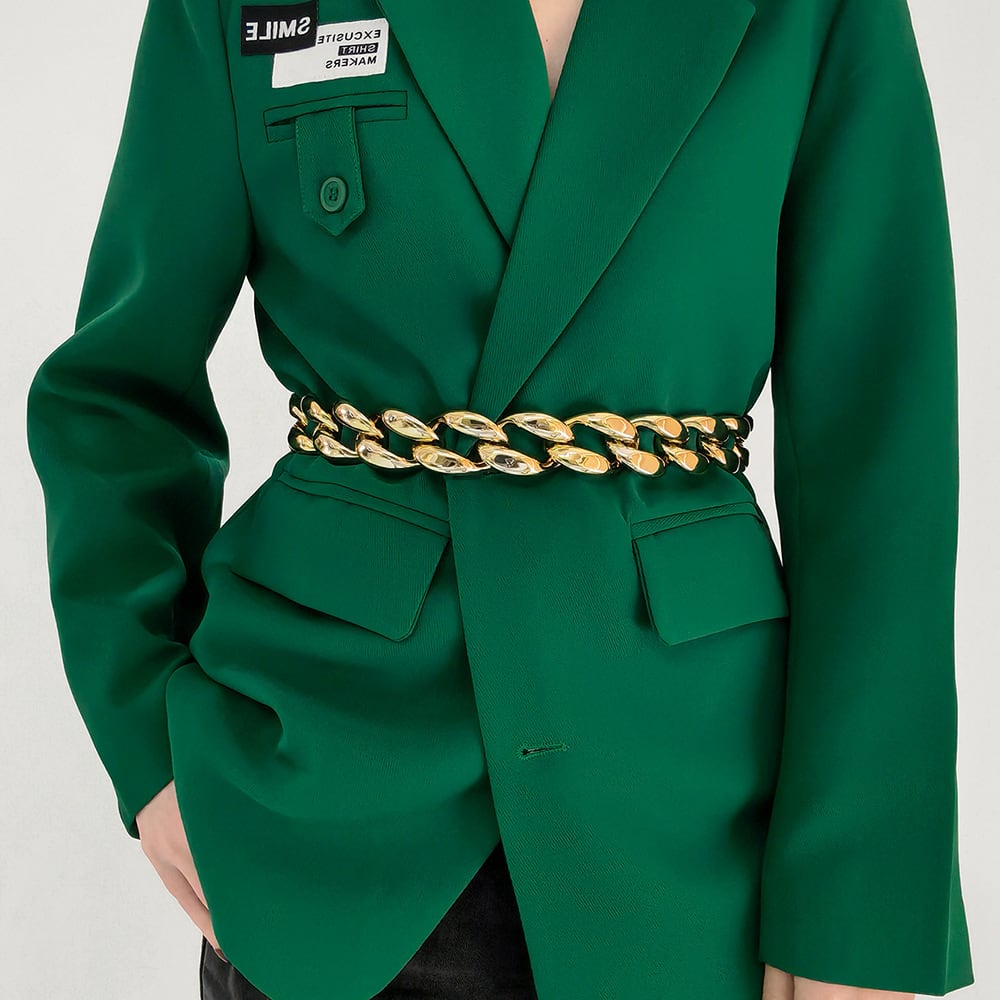 Ladies Decoration Coat Hollow Out Versatile Personality Punk Waist Chain view 11