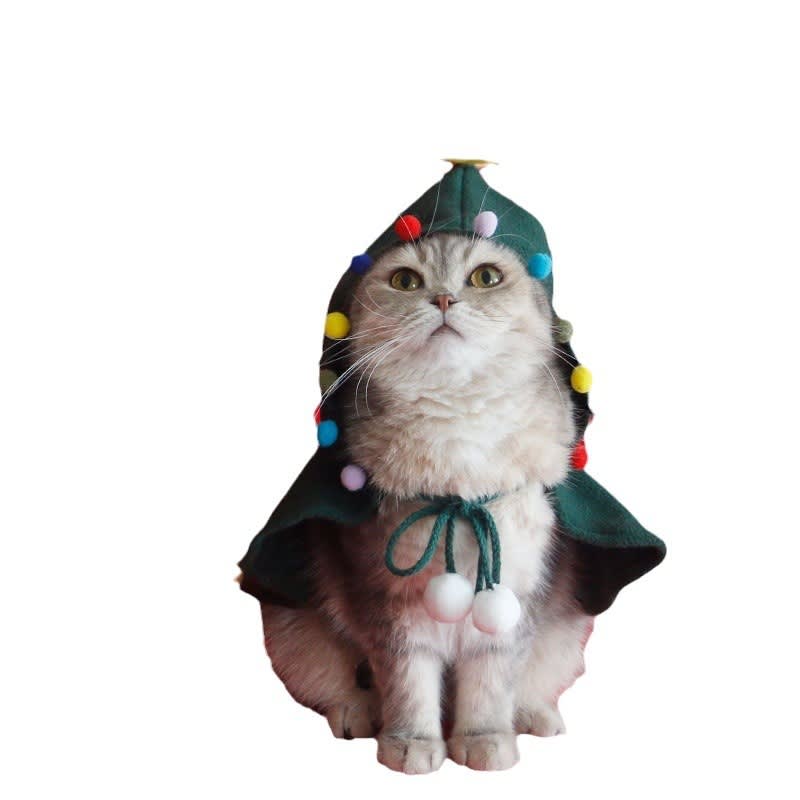 Pet Christmas Cloak Cat Dog Supplies Winter Warm Shawl Cloak view 4