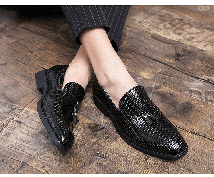 Pointed Men's Slip On Leather Shoes view 10