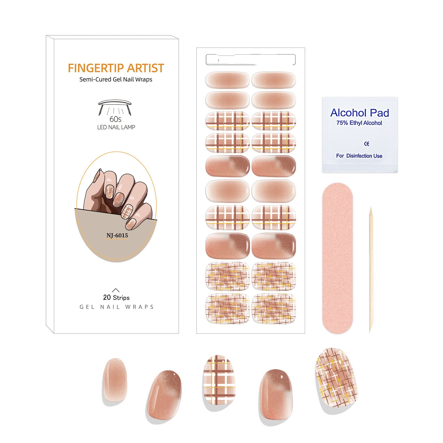 UV Semi-curing Gel Nail Stickers view 14