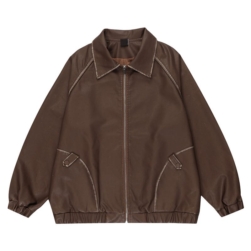 Men's PU Maillard Leather Coat view 8