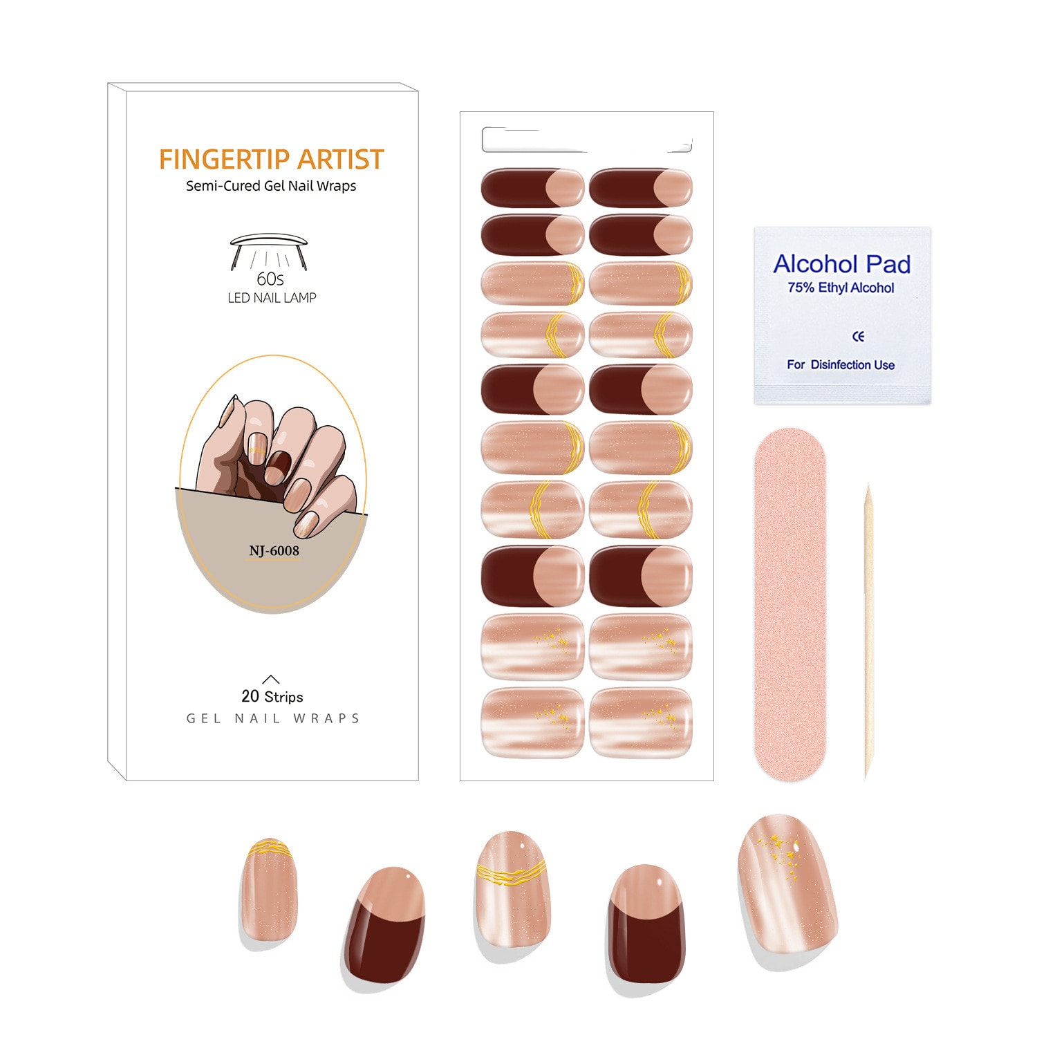 UV Semi-curing Gel Nail Stickers view 15