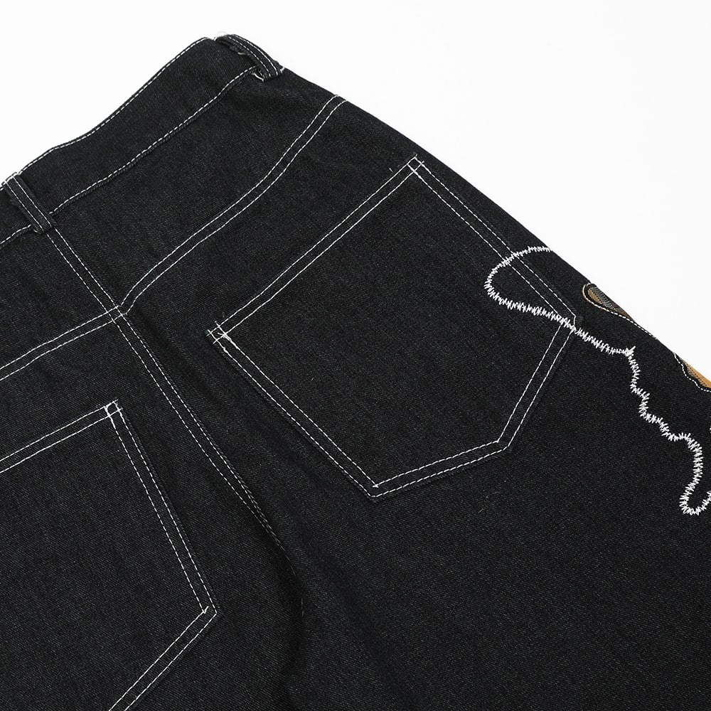 Design Sense Niche Butterfly Paste Cloth Embroidery Denim Straight-leg Pants view 6