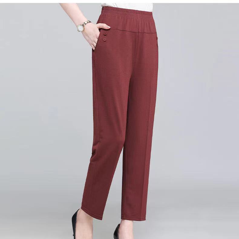 Summer Ice Silk Thin Casual Straight-leg Cropped Pants view 2