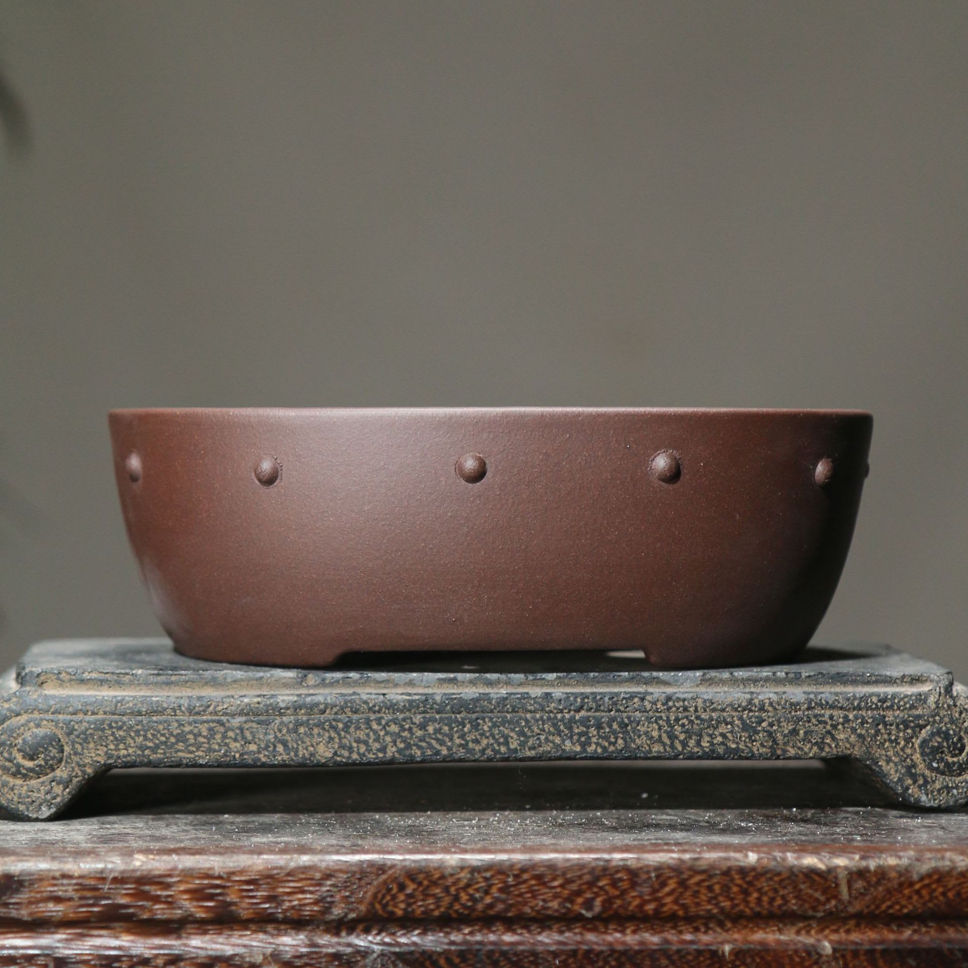 Purple Sand Flower Pot Oval Handmade