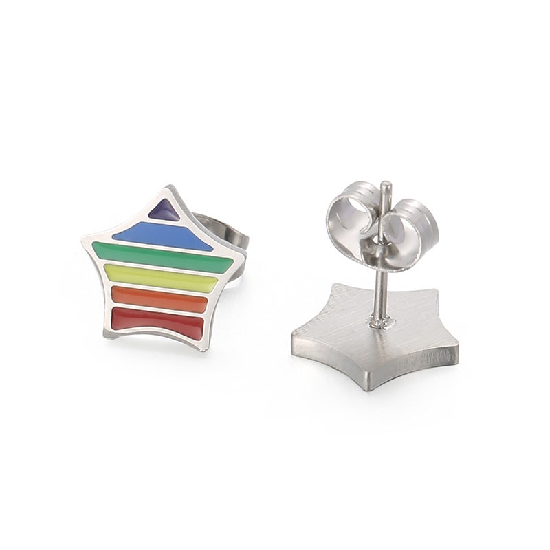 Stainless Steel Fashion Creative Rainbow Geometric Earrings view 24