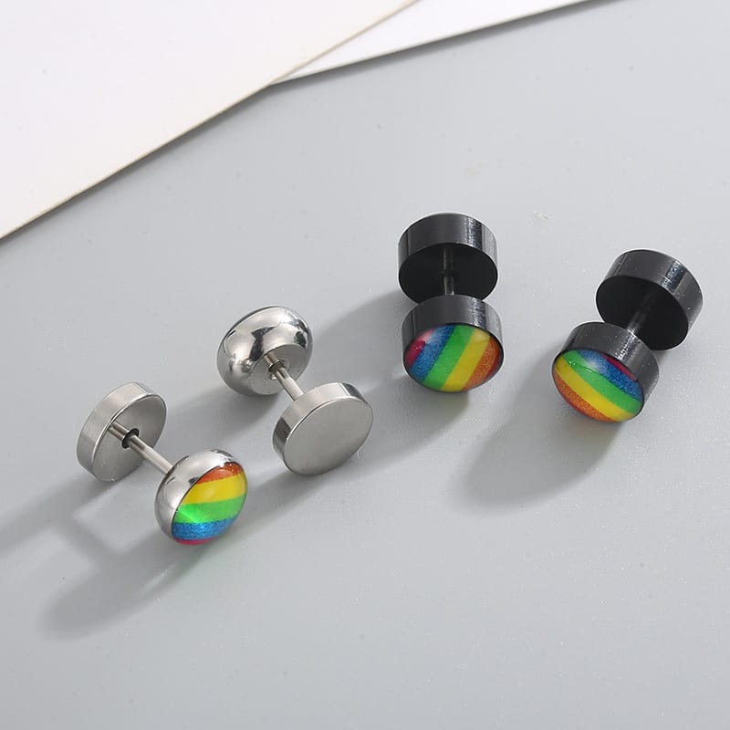 Stainless Steel Fashion Creative Rainbow Geometric Earrings view 13
