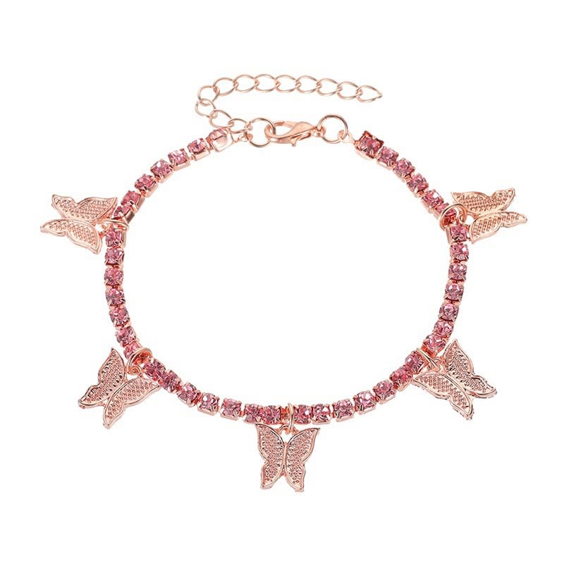 Simple Temperament Small Butterfly Tassel Anklet view 4