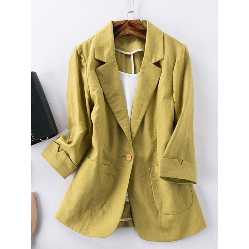 Omen's Springsummer Thin Fashion Slim Fit Sub-suit Cropped Sleeve Short Top view 5
