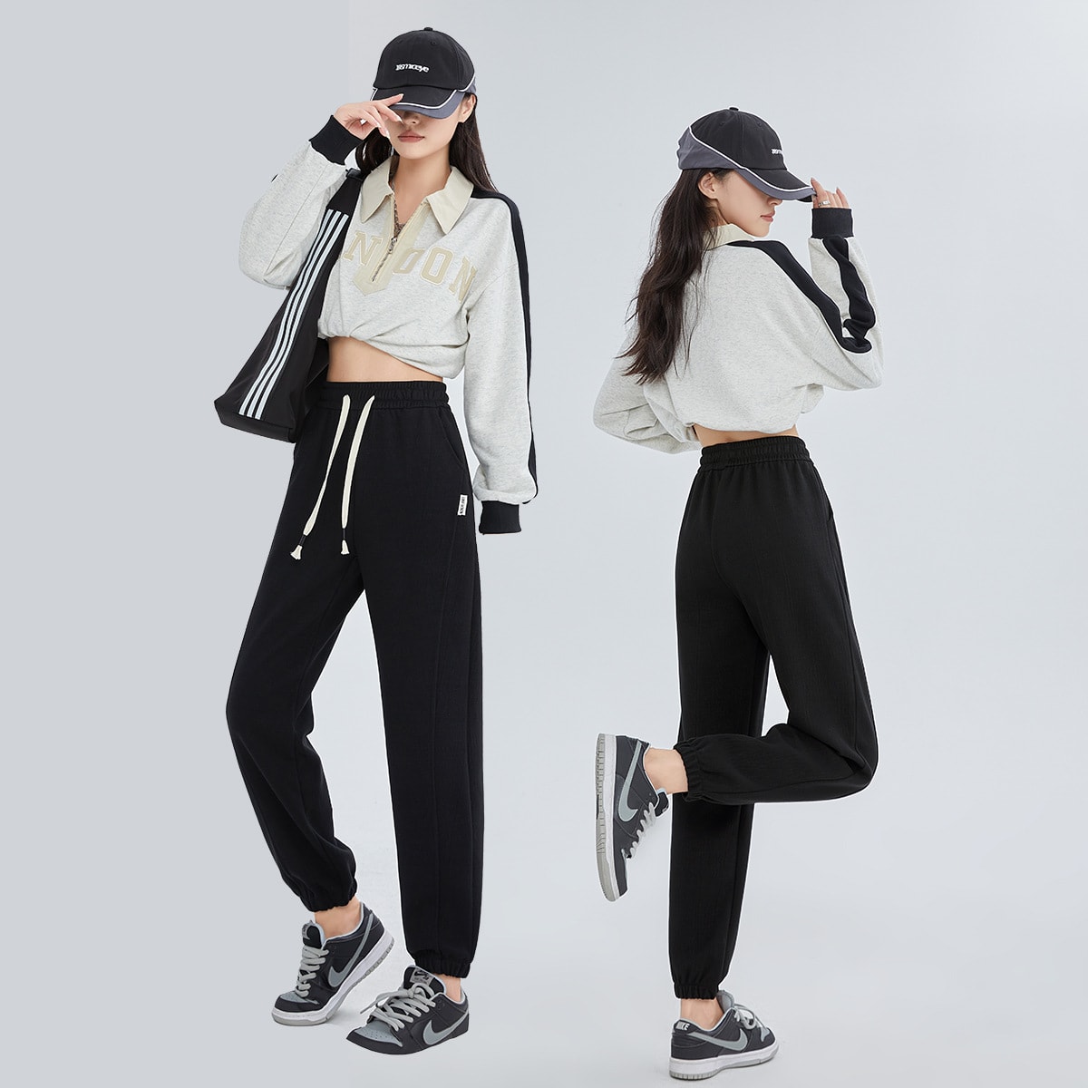 Fleece-lined Thickened Windproof Trousers Casual Pants For Women view 4