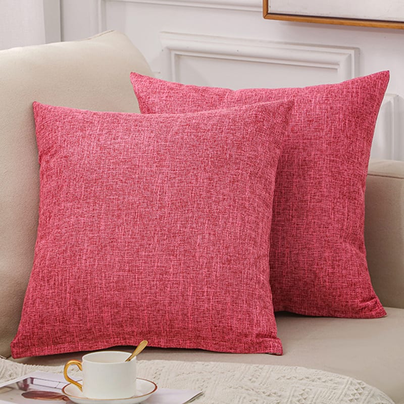 Solid Color Linen Sofa Cotton And Linen Pillow view 9