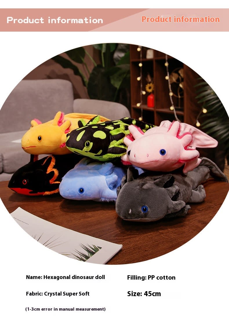 Cute Spotted Hexagonal Dragon Plush Salamander Doll Dinosaur Doll view 22