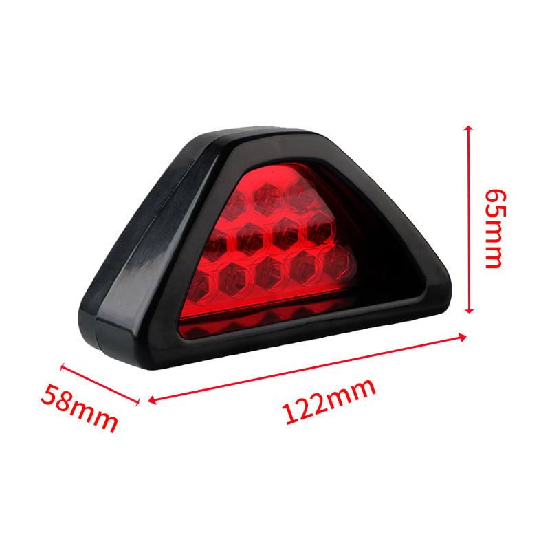Car Motorcycle Universal LED Rear Fog Light Triangle Brake Warning Light Heelpiece Pilot Light view 5