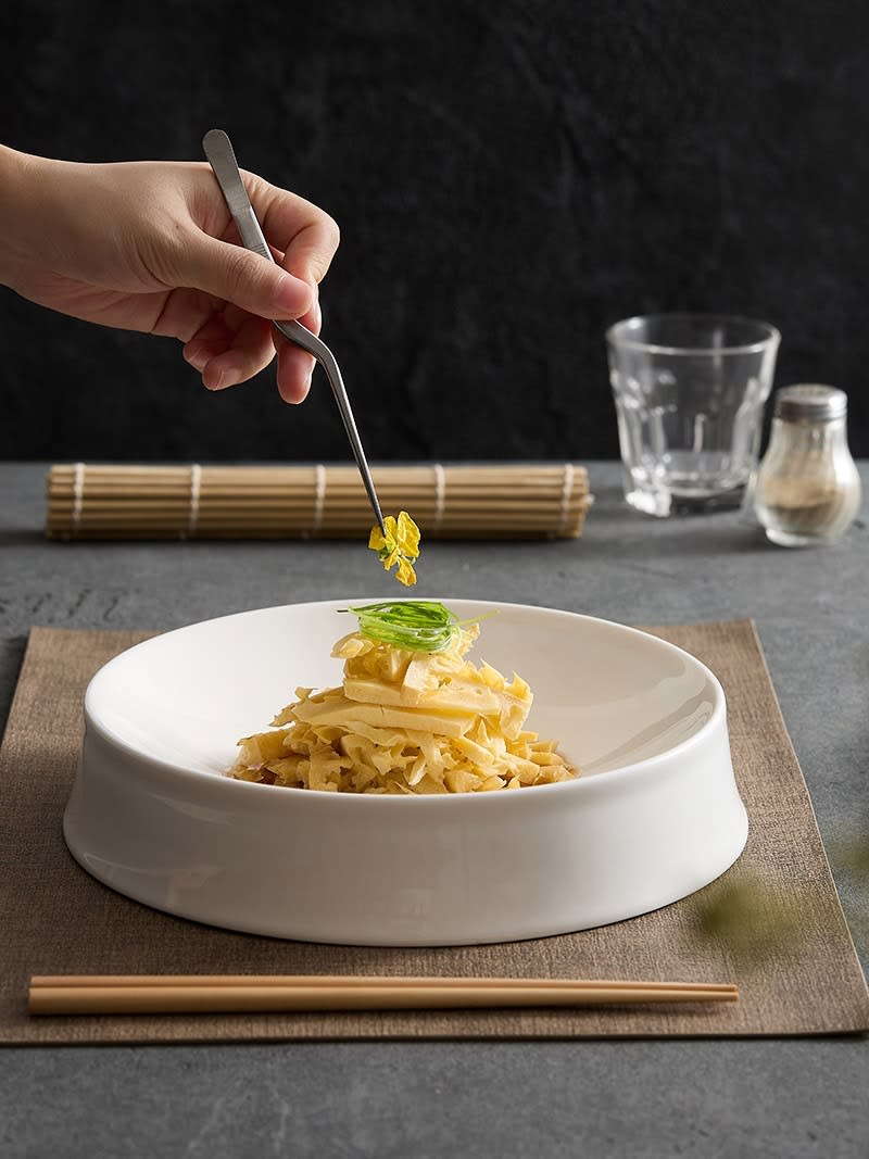 Irregular White Ceramic Dinner Plate view 8