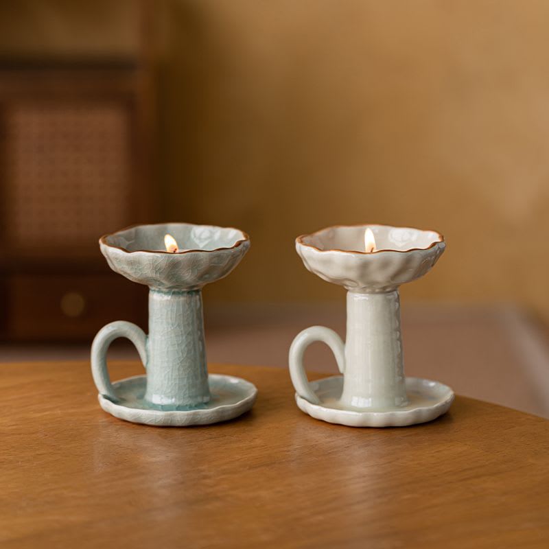Chinese Retro Ceramic Zen Lotus Aromatherapy Candlestick view 2