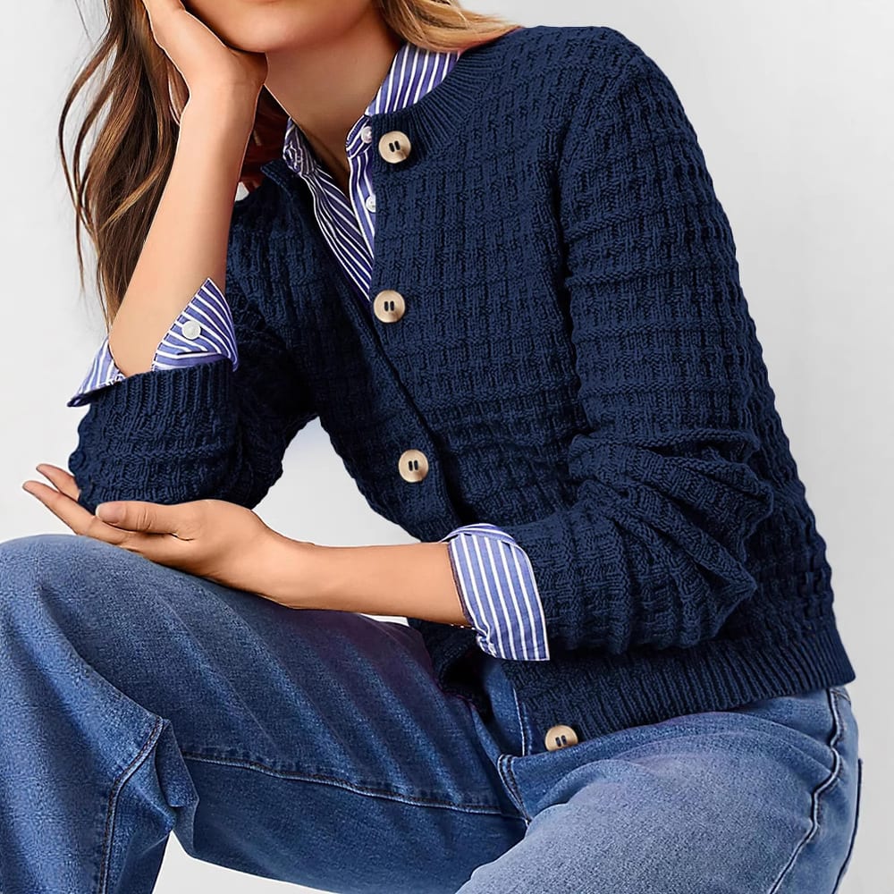 Women's Solid Color Commute Knitted Cardigan Casual Sweater Coat view 9