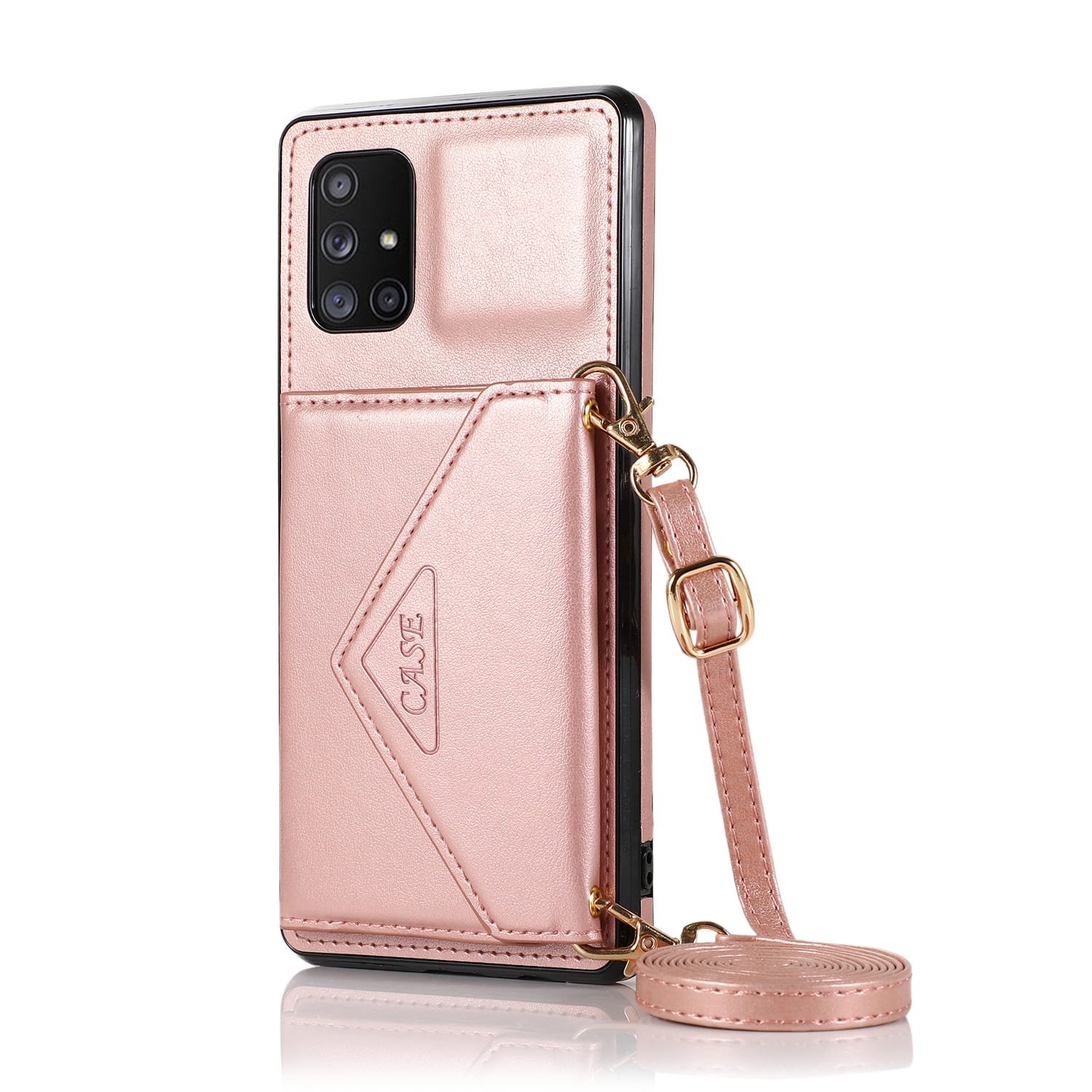 Triangle Slope Over One Shoulder Mobile Phone Multi-function Cover Wallet Card Leather Case view 2