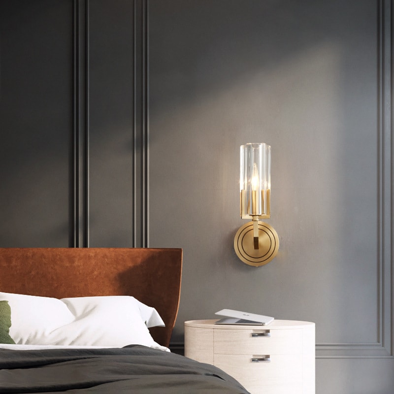 Light Luxury Copper Wall Lamp Bedroom Bedside Lamp Modern Minimalist view 2