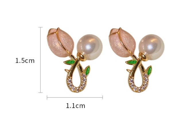 Fashion Personality Bead Tulip Flower Earrings view 4