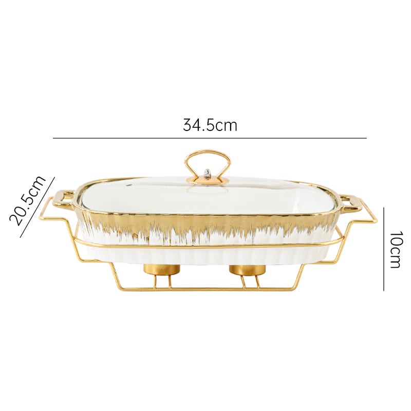 Household Creative Double-ear Square Casserole With Lid