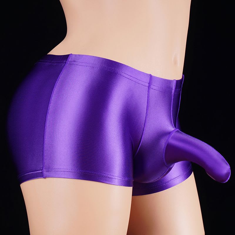 Aircraft Pants Men's Boxers Shiny Silky High Elastic Underwear Lift Shorts Breathable Tights view 11