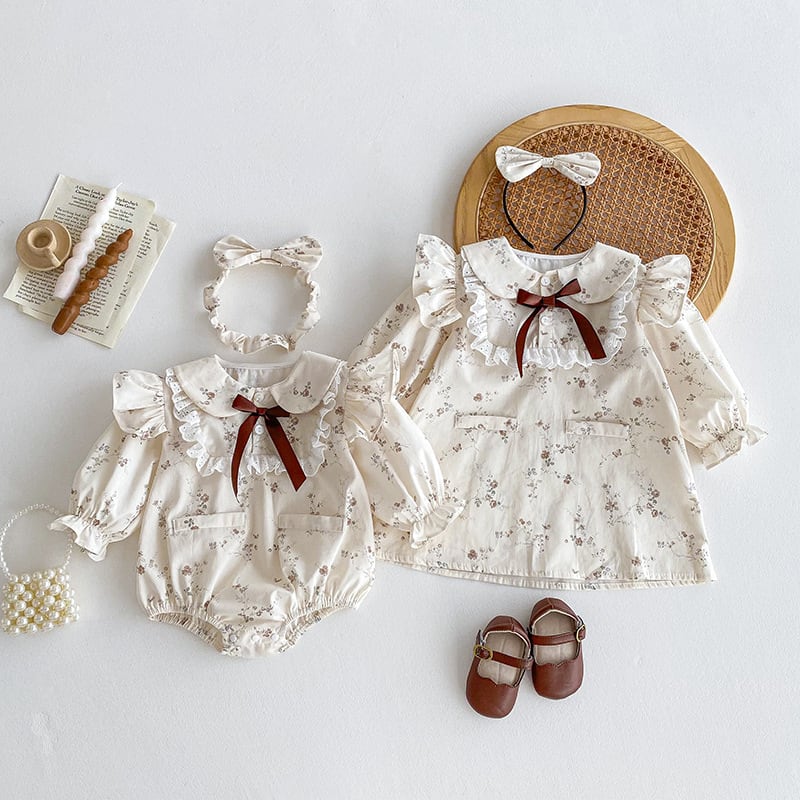 Clothes For Babies Baby Rompers Girls Flying Sleeve Lace Dress view 3