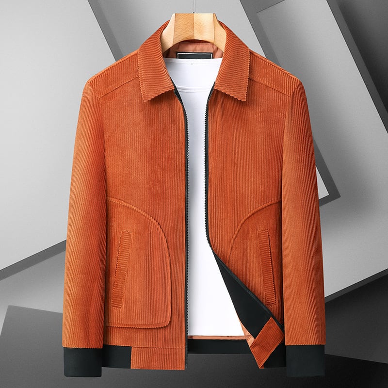 Plus Size Corduroy Thickened Coat Overweight Man Jacket view 7