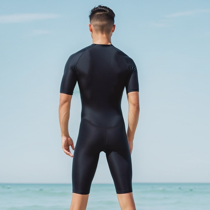 Men's Quick Drying Short Sleeved One-piece Swimsuit view 3