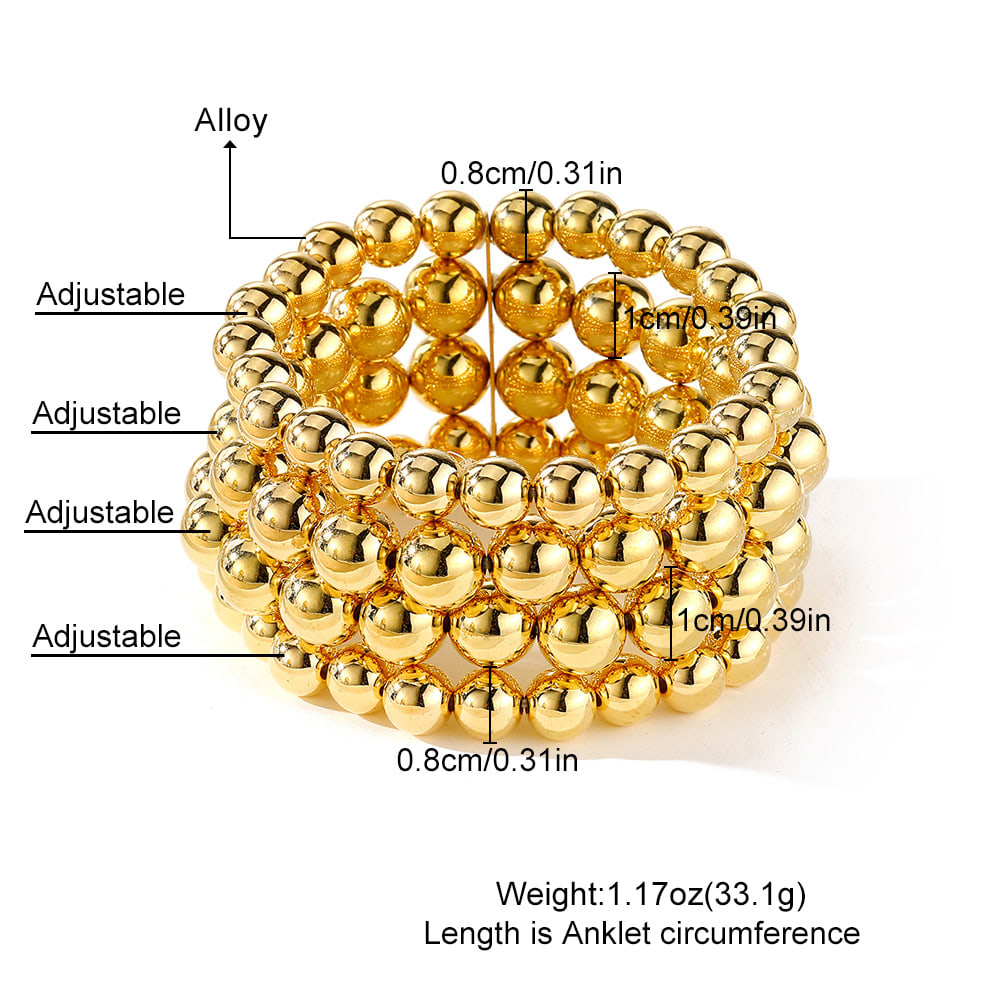 Punk Exaggerated Round Beads Chain Multi-layer Bracelet view 6