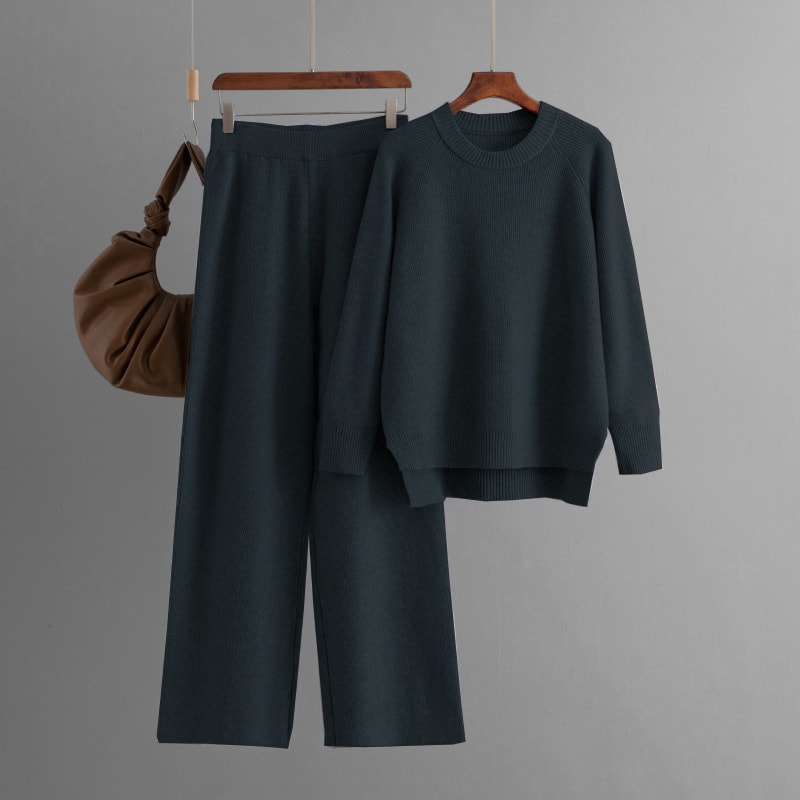 Loose Knitted Long Sleeves Two-piece Set For Women view 10