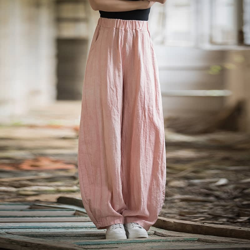 Tie-dyed Old Padded Fleece Trousers Winter Cotton And Linen Women's New view 33