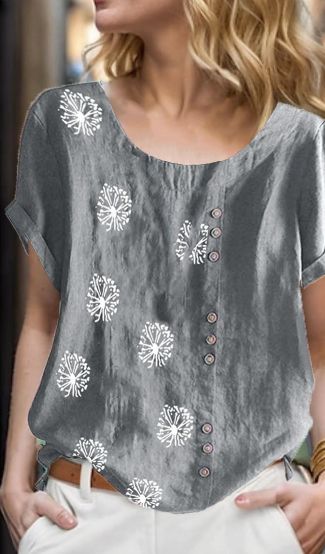 Women's Top Clinch Vintage Cotton And Linen Printing view 7