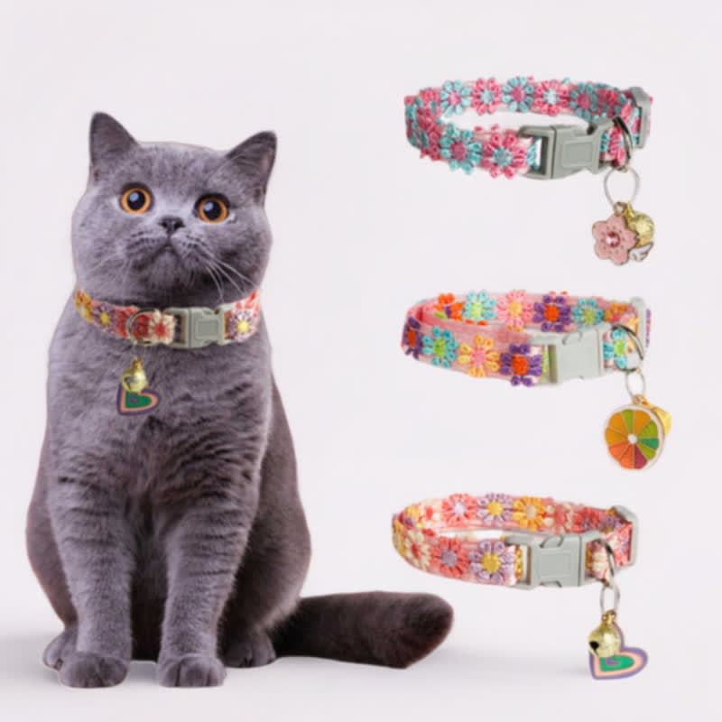 Lace Embroidery Trim Bell Pet Collar view 6
