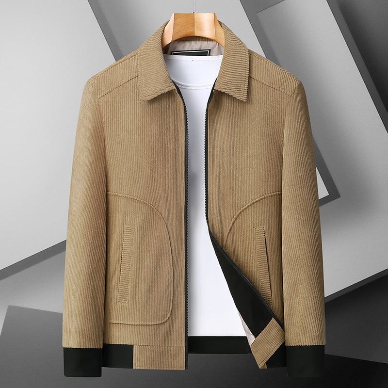 Plus Size Corduroy Thickened Coat Overweight Man Jacket view 9