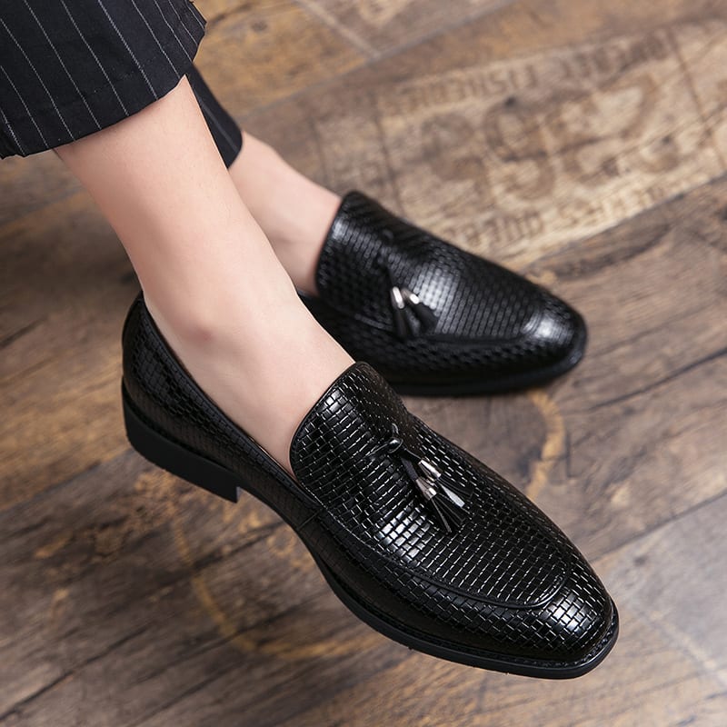 Pointed Men's Slip On Leather Shoes view 16