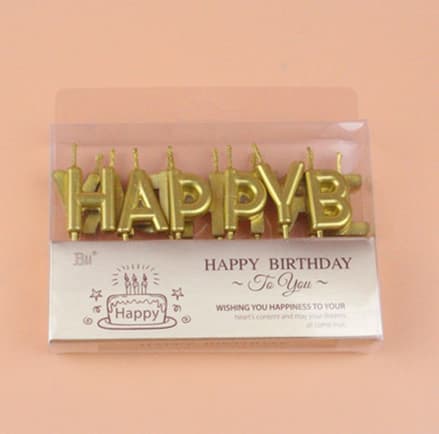 Tuhao Gold Letter Birthday Cake Candle Decoration view 3