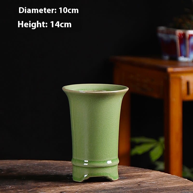 Ceramic High Round Floating Branch Landscape Simple Flower Pot view 4