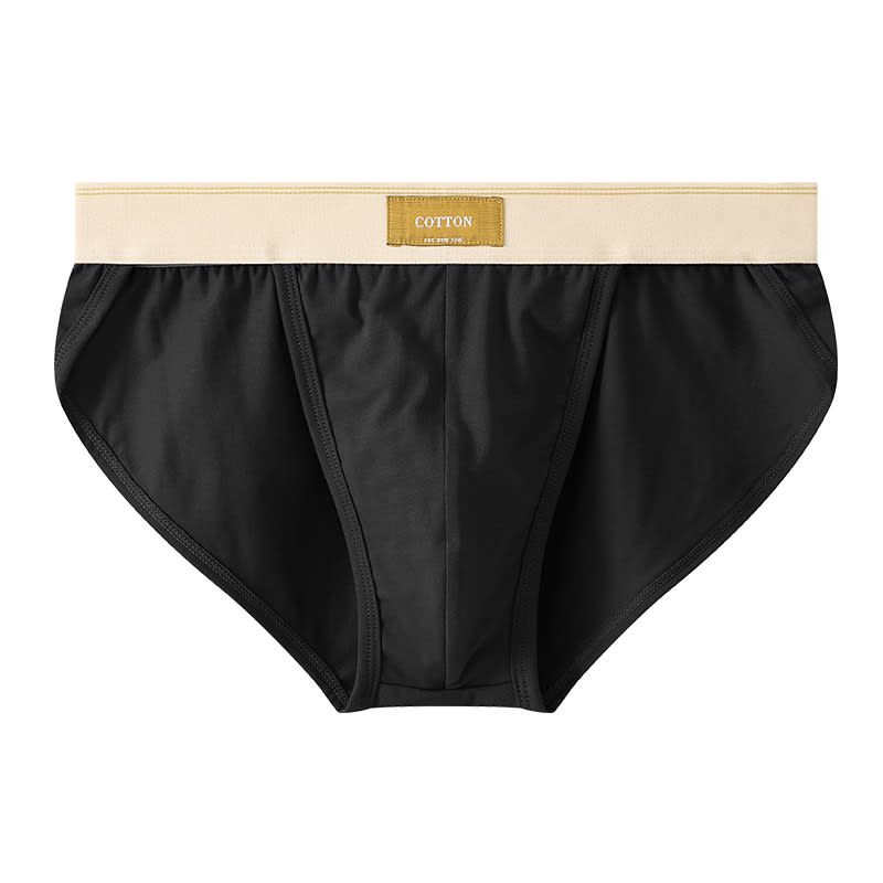 Loose Men's Solid Color Cotton Briefs view 14