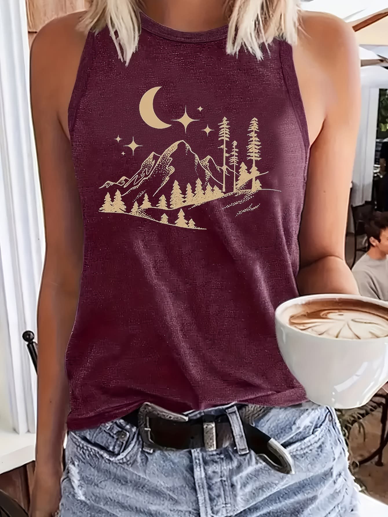 European American Fashion Floral Print Women's Vest view 5