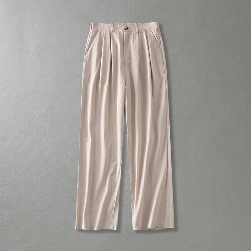 Cotton Linen Pants Men's Autumn Loose Straight view 5