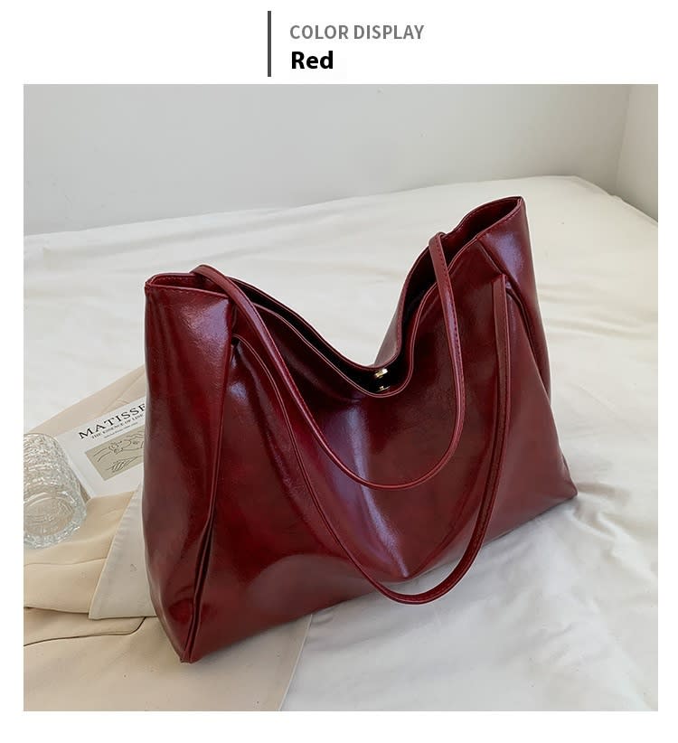 Vintage Women's Tote Bag Athletic Casual Fashion Large Capacity Leather Shoulder Bag Shopper Harajuku Simple Handbag view 13