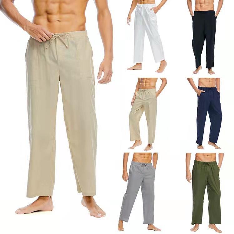 Casual Linen Cotton Trousers For Men view 4
