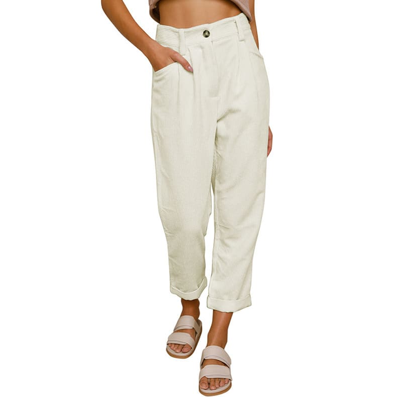 Baggy Corduroy Straight Pants Oversized Spodnie Elegant Trousers New Broek Women Causal Spring Fall High Wasit Pantalones view 10