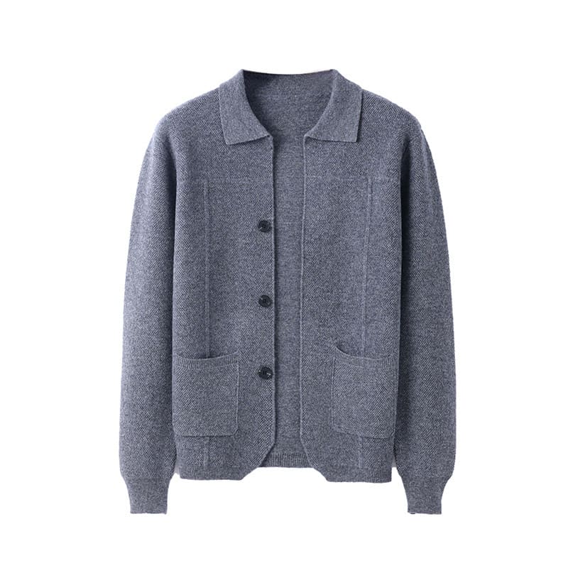 Sweater Men's Lapel Cardigan Pocket view 4