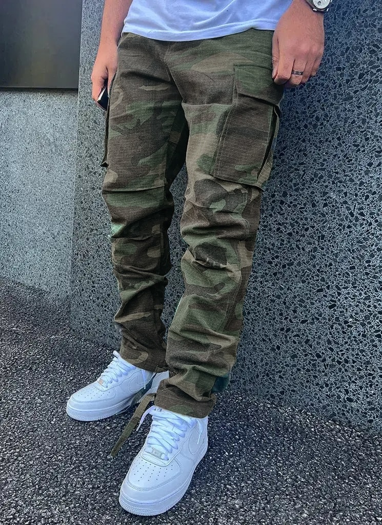 Men's Overalls European And American Independent Station Foreign Trade Drawstring Multi-pocket Casual Trousers view 11
