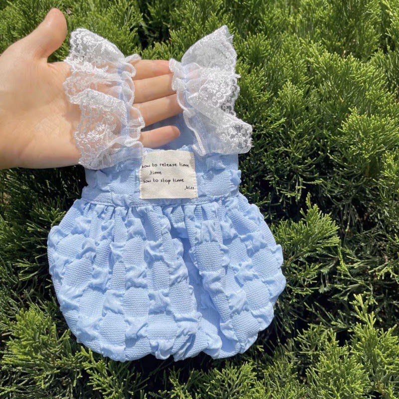 Pet Clothes Contrast Color Suspender Skirt view 3