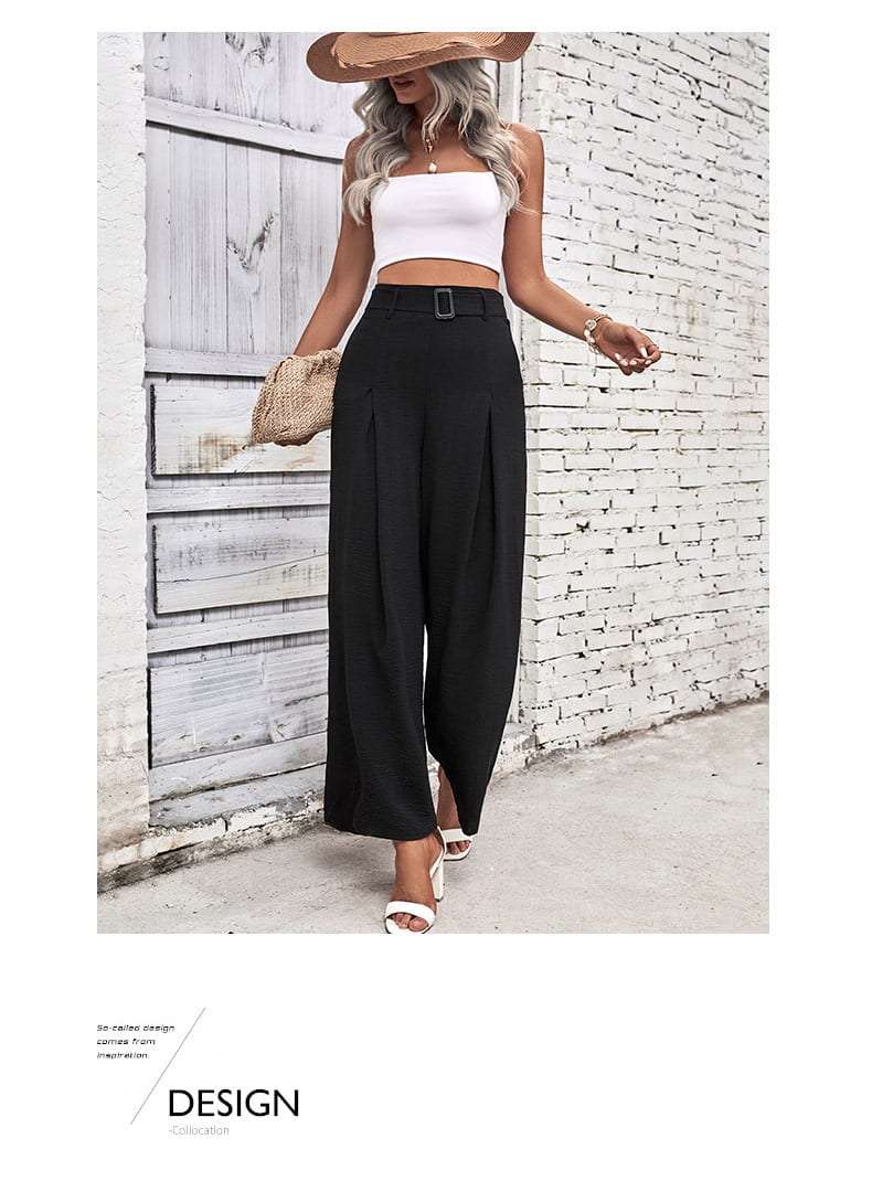Foreign Trade High Waist Wide Leg Casual Trousers view 31