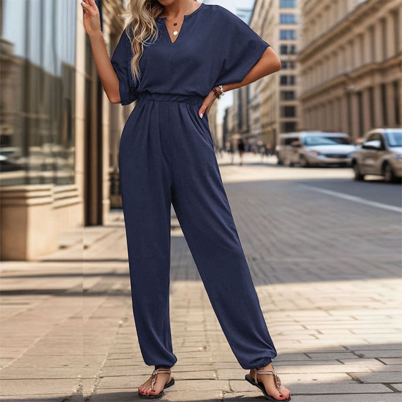 New European And American Summer Women's Casual Solid Color European And American Jumpsuit view 5