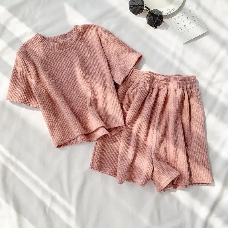 Women's Short-sleeved Student Three-piece Set Wide-leg Shorts view 6