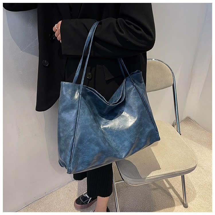 Vintage Women's Tote Bag Athletic Casual Fashion Large Capacity Leather Shoulder Bag Shopper Harajuku Simple Handbag view 35
